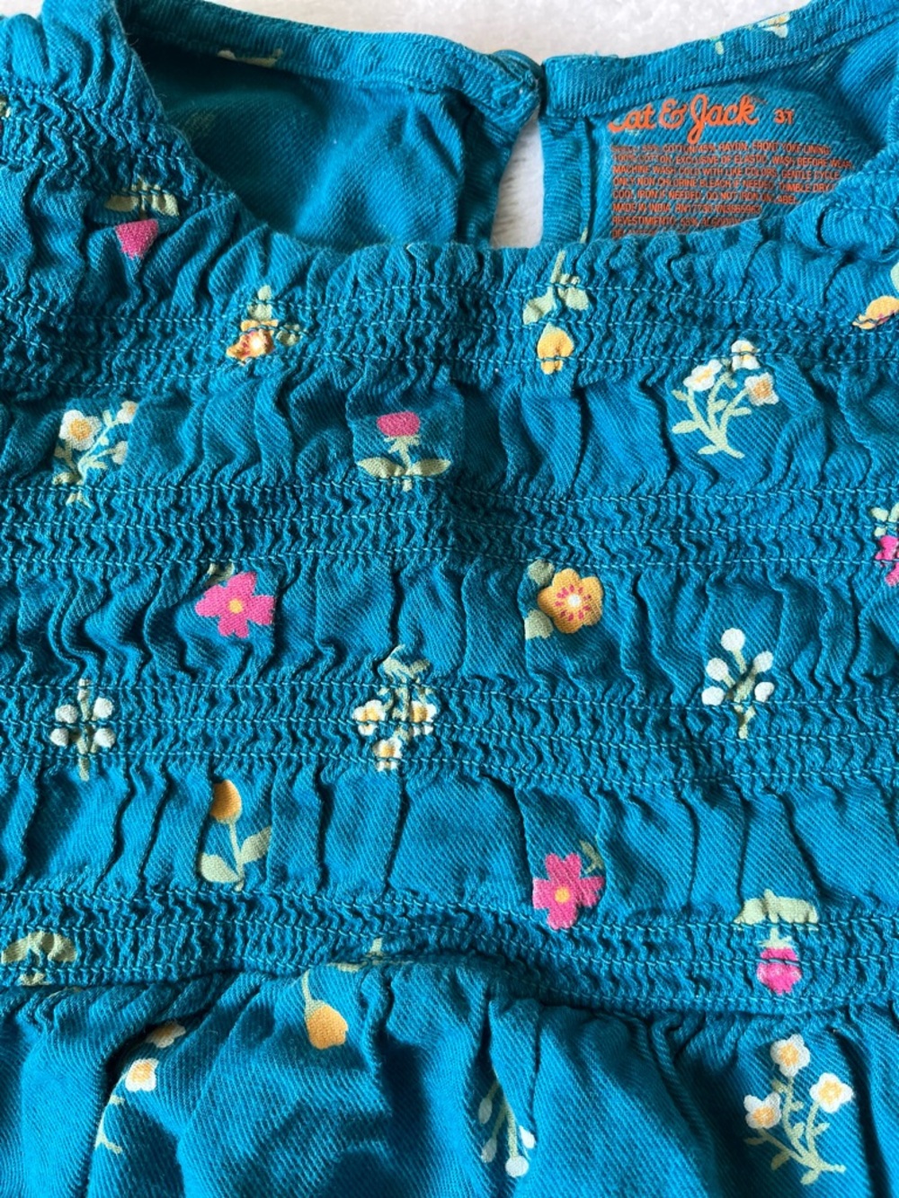 Cat & Jack Blue Floral Smocked Girls' Dress